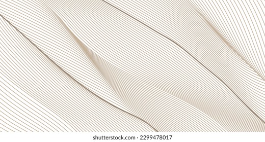 Luxury brown lines on a beige background. Premium background design with line wave flow pattern. Striped wave flow template of soft and lovely feeling. banners, invitations, and other digital designs