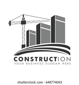 Luxury Building Construction Company Logo Vector