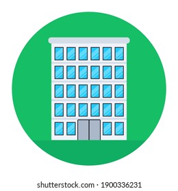 
A luxury building denoting hotel in flat icon