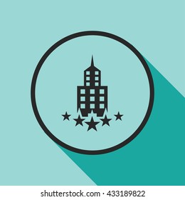 luxury building icon. 5 star hotel vector illustration