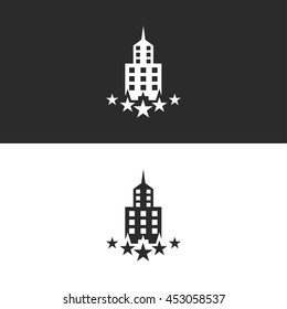 luxury building icon. 5 star hotel vector illustration