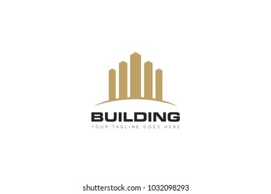 luxury building logo and construction icon Vector design Template. Vector Illustrator Eps.10