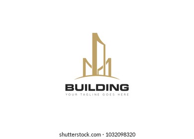 luxury building logo and construction icon Vector design Template. Vector Illustrator Eps.10
