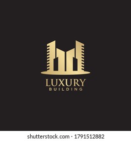 Luxury Building Logo Design Gold Color Stock Vector (Royalty Free ...