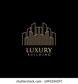 Luxury building logo design vector template
