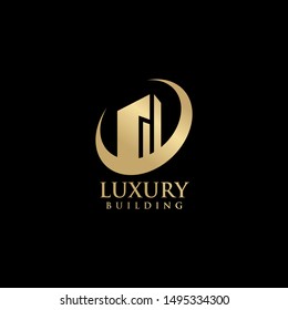 Luxury building logo design vector template