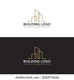 LUXURY BUILDING LOGO DESIGN VECTOR