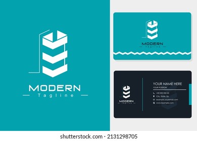 Logotipos de lujo de construcción con estilo de línea e inspiración para tarjetas de visita - Diseñador-vector de logotipos modernos
