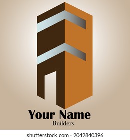 Luxury building professional Vector logo template, modern real estate logo template, modern architect builders construction icon solutions, colors dark brown, light brown, black and sunburst gradient.
