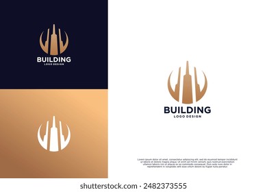 Luxury building with skyline logo design