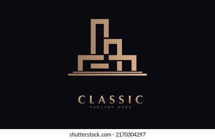 luxury building vector logo monograme template