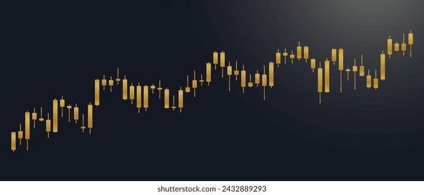 luxury bullish forex candlestick pattern in black background