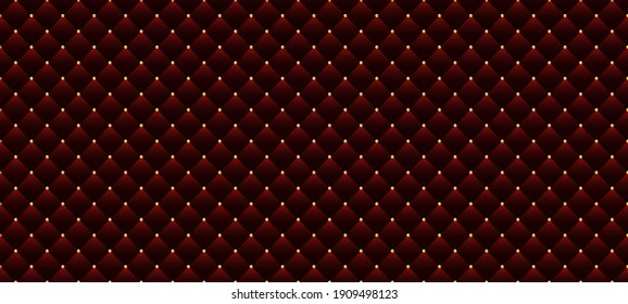 Luxury burgundy background with golden beads. Seamless vector illustration. 
