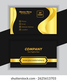 Luxury Business Card Design, Black and Gold Business Templates