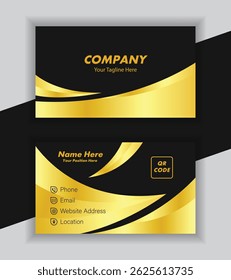 Luxury Business Card Design, Black and Gold Business Templates