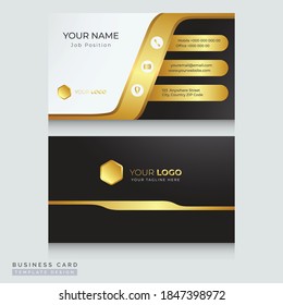 Luxury business card design with gradient gold