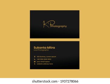 Luxury Business Card Design For Photographer, Photography Luxury Gold Visiting Card Template Design