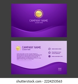 Luxury business card design template on purple background