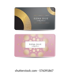 Luxury Business Card with Gold & Place for Text. Vector illustration 