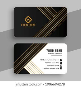 luxury business card with golden lines design