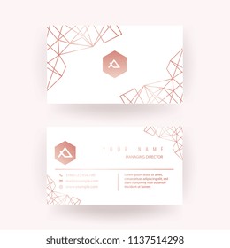 Luxury business card with marble background and modern texture  vector template