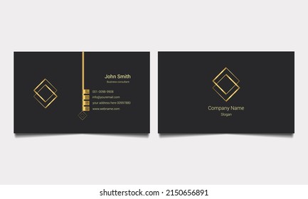 Luxury business card print template. Personal business card with company logo. CMYK color mode Business card design. Vector Illustration