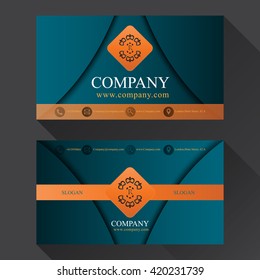 luxury business card with shadow two sides template vector