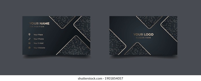 Luxury business card with shiny glitter. Trendy modern concept elegant background. Vector illustration print template.