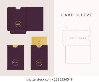 Luxury Business Card sleeve die cut and mock up template. Envelopes mockup front and back view.