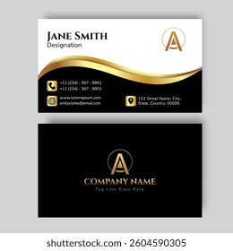 Luxury business card template featuring a premium design, ideal for high end brands and executive professionals.