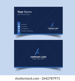 Luxury business card template with premium style perfect deep blue combination