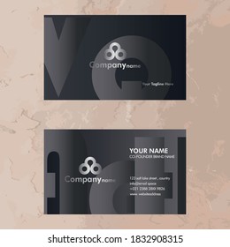 Luxury business card use for corporate business with black and silver letter shape design