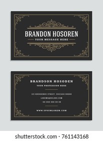 Luxury business card and vintage ornament style logo vector template. Retro elegant flourishes ornamental frames design. Luxury business card and vintage ornament style logo vector template. Retro elegant flourishes ornamental frames design.