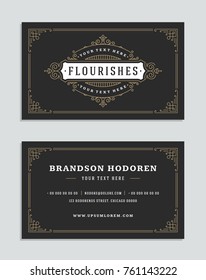 Luxury business card and vintage ornament style logo vector template. Retro elegant flourishes ornamental frames design. Luxury business card and vintage ornament style logo vector template. Retro elegant flourishes ornamental frames design.