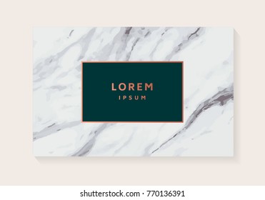 Luxury business cards with marble texture Vector illustration.