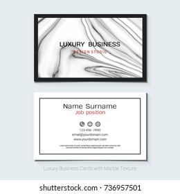 Luxury business cards vector template, Simple style also modern and elegant with marbling texture imitation background, It's fully layered and editable, Easy to customize it to fit your needs.