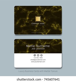 Luxury business cards vector template, Simple style also modern and elegant with marbling texture imitation background, It's fully layered and editable, Easy to customize it to fit your needs.