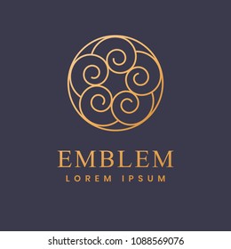 Lujo, Negocios, Royal, Decoración, Logo Boutique. Icono del interior. Moda, Joyas, Salón De Belleza, Logo Del Hotel. Cosméticos, Logotipo Spa. Logo del Resort and Restaurant. emblema ornamental.