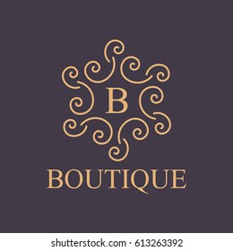 Luxury, Business, Royal, Decoration, Boutique Logo. Interior Icon. Fashion, Jewelry, Beauty Salon, Hotel Logo. Cosmetics, Spa Logo. Resort and Restaurant Logo. Ornament emblem.