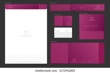 Luxury Business Stationery Items Set Vector