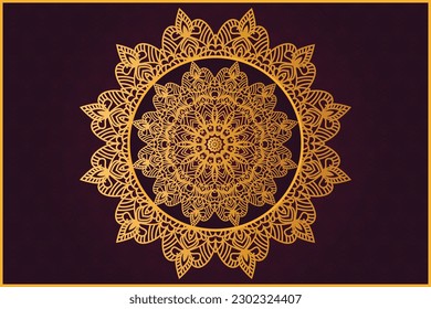 Círculo de diseño de Mandala de lujo de vectores de negocios. plantilla de patrón de cachemir real de cacharro islámico