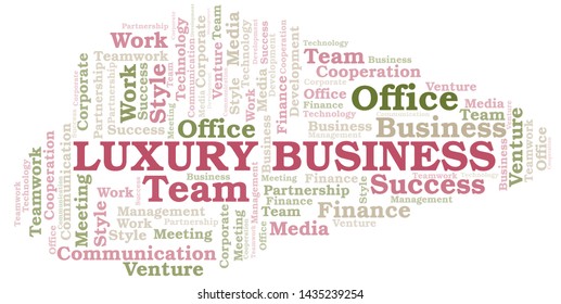 Luxury Business word cloud. Collage made with text only.