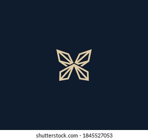 luxury butterfly geomtetric logo design element