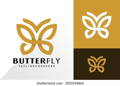 Luxury Butterfly Line Logo Vector Design, Creative Logos Designs Concept for Template