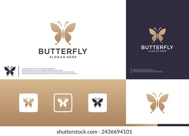 luxury butterfly logo , beauty spa, salon , logo design template.