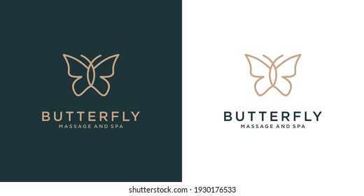 Luxury Butterfly logo design with clean lines