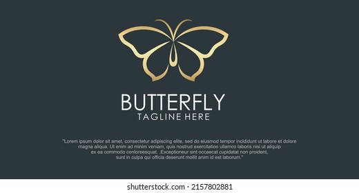 luxury butterfly logo with flat minimalist logo design