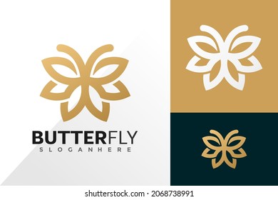 Luxury butterfly logo vector design. Abstract emblem, designs concept, logos, logotype element for template