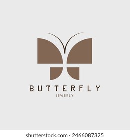 luxury butterfly logo vector design