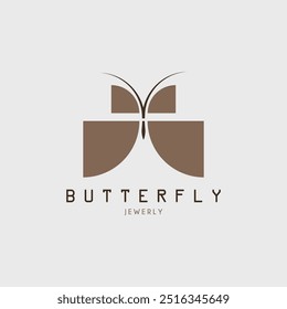luxury butterfly logo vector design